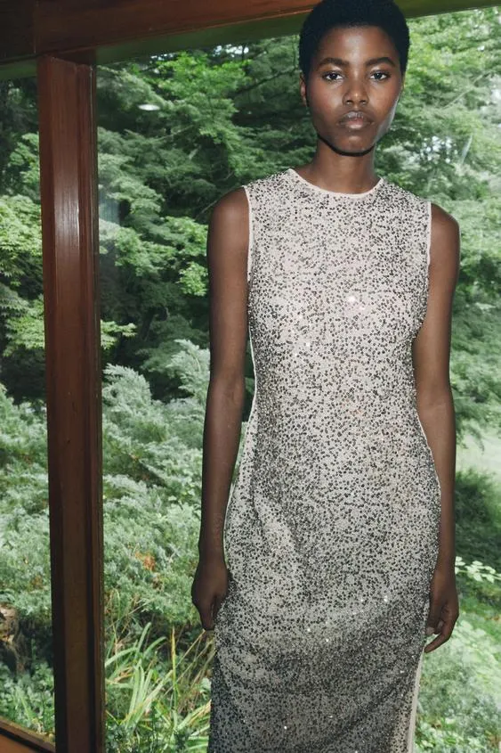 VESTIDO MIDI LENTEJUELAS