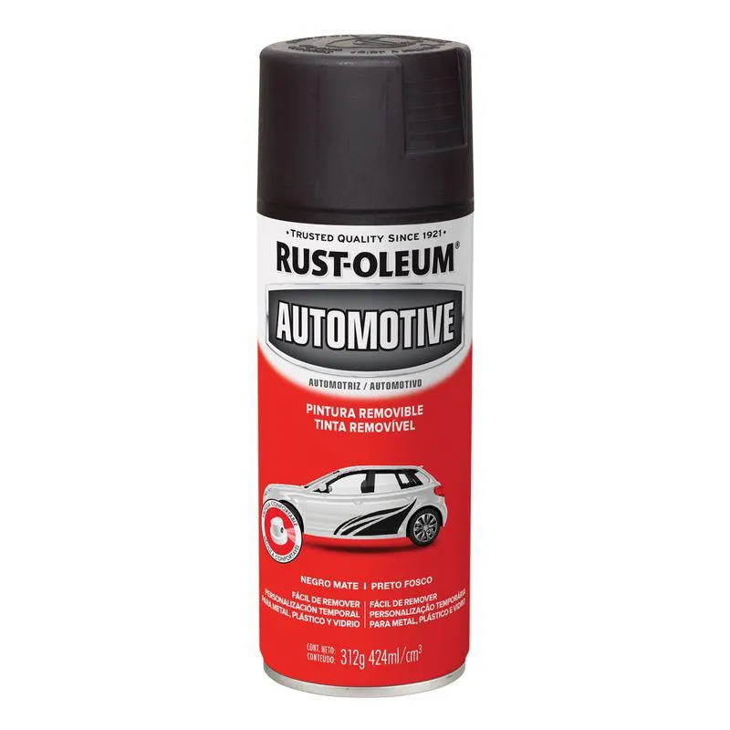 Pintura Spray Rust-Oleum Automotive Peel Coat 312G Negro Mate