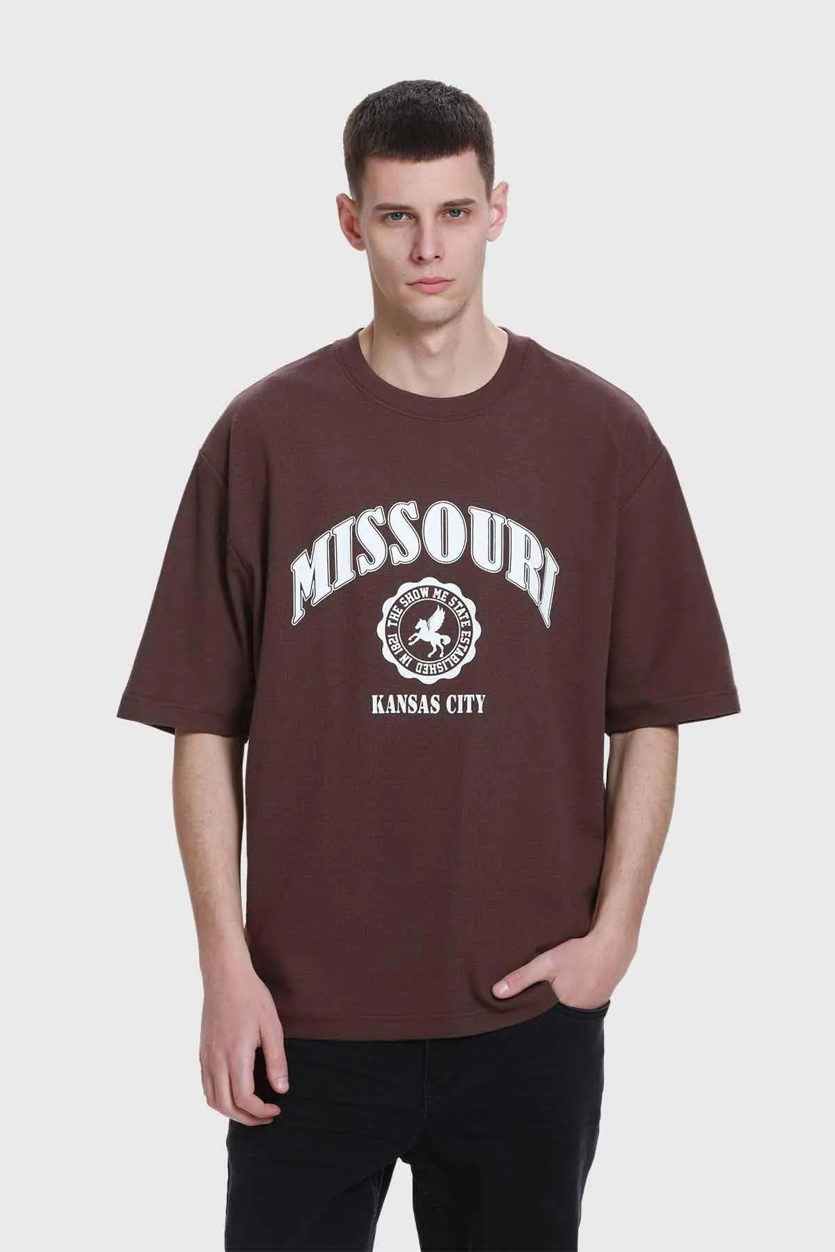 Polera Hombre Print Chocolate