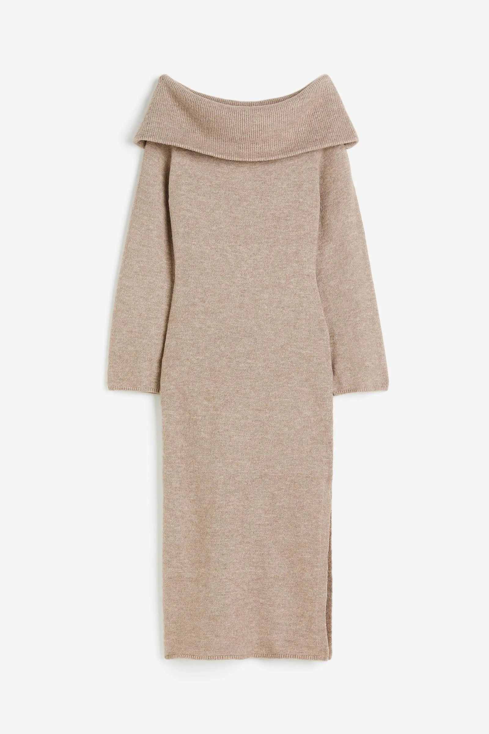 Vestido off-the-shoulder de punto