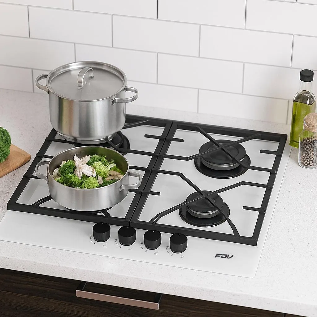 Encimera a Gas Signature White 4 Quemadores 60 cm FDV