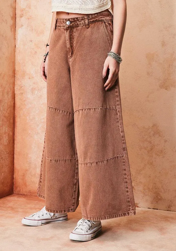 Jeans Culotte Con Cortes