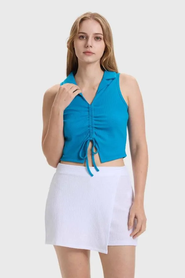 Polera mujer recogido azul claro fsp