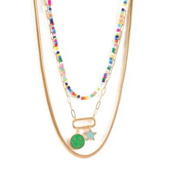 Galaxia collar triple triple dorado