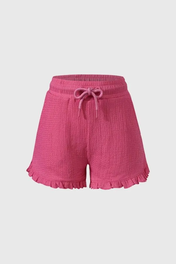 Short niÑa full print rosado