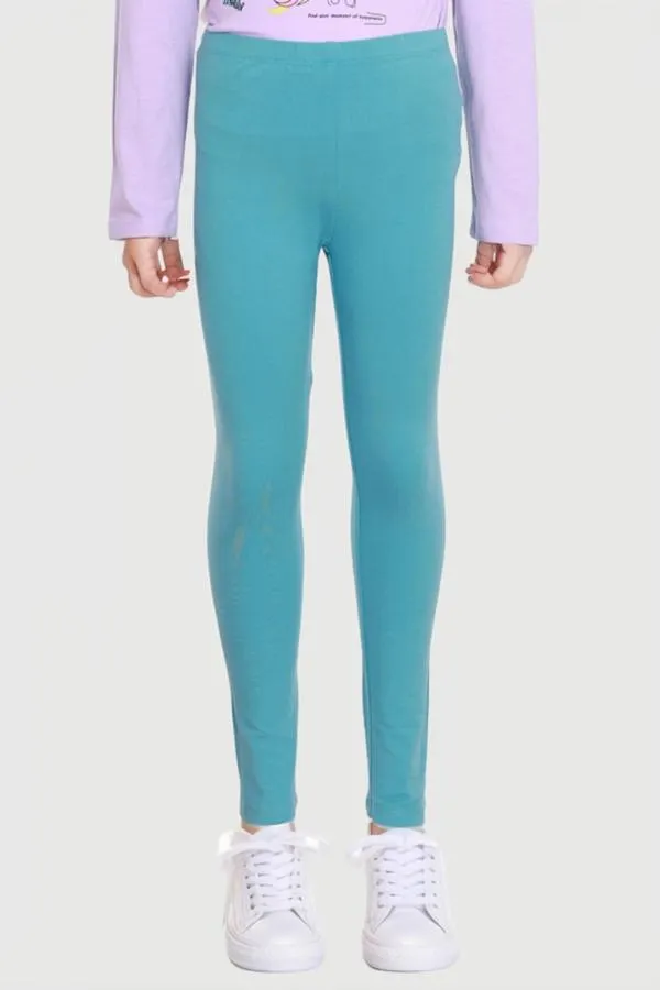 Calza niÑa bipack lisa turquesa oscuro