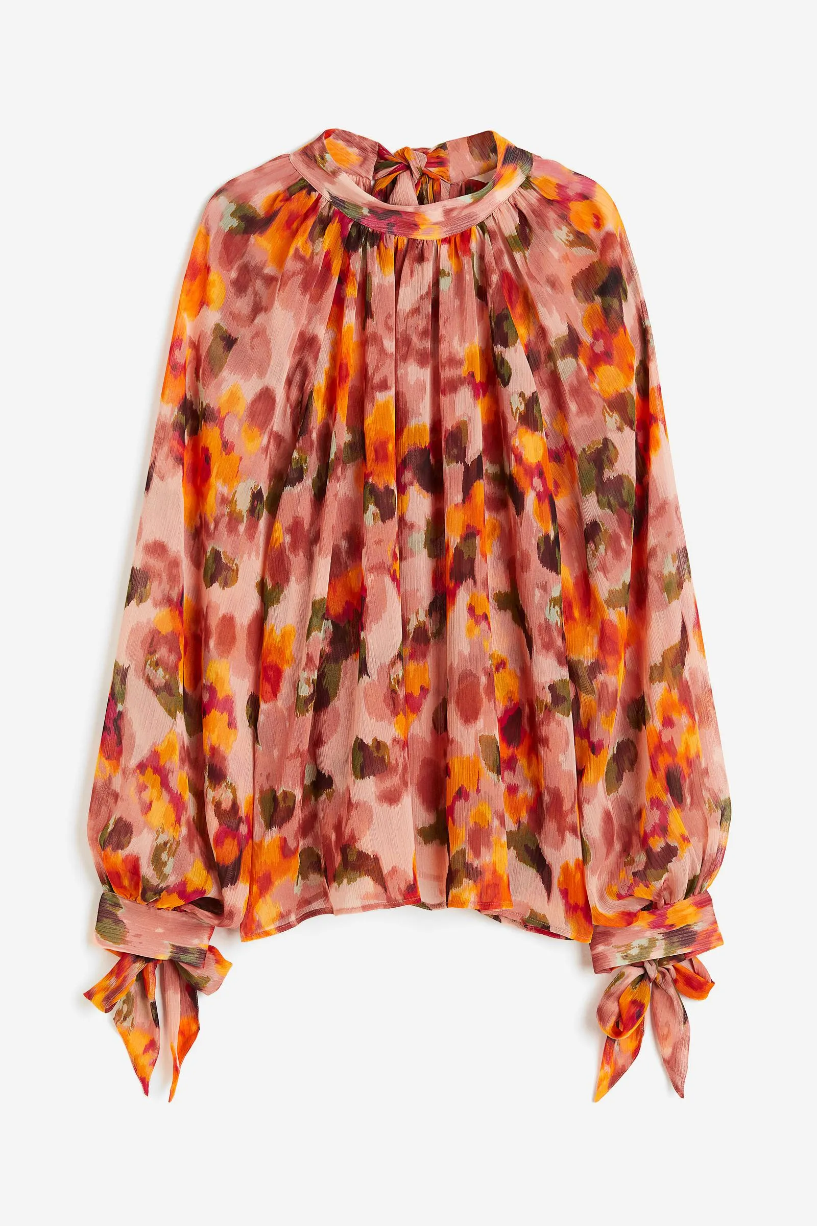 Blusa de crepé con lazo