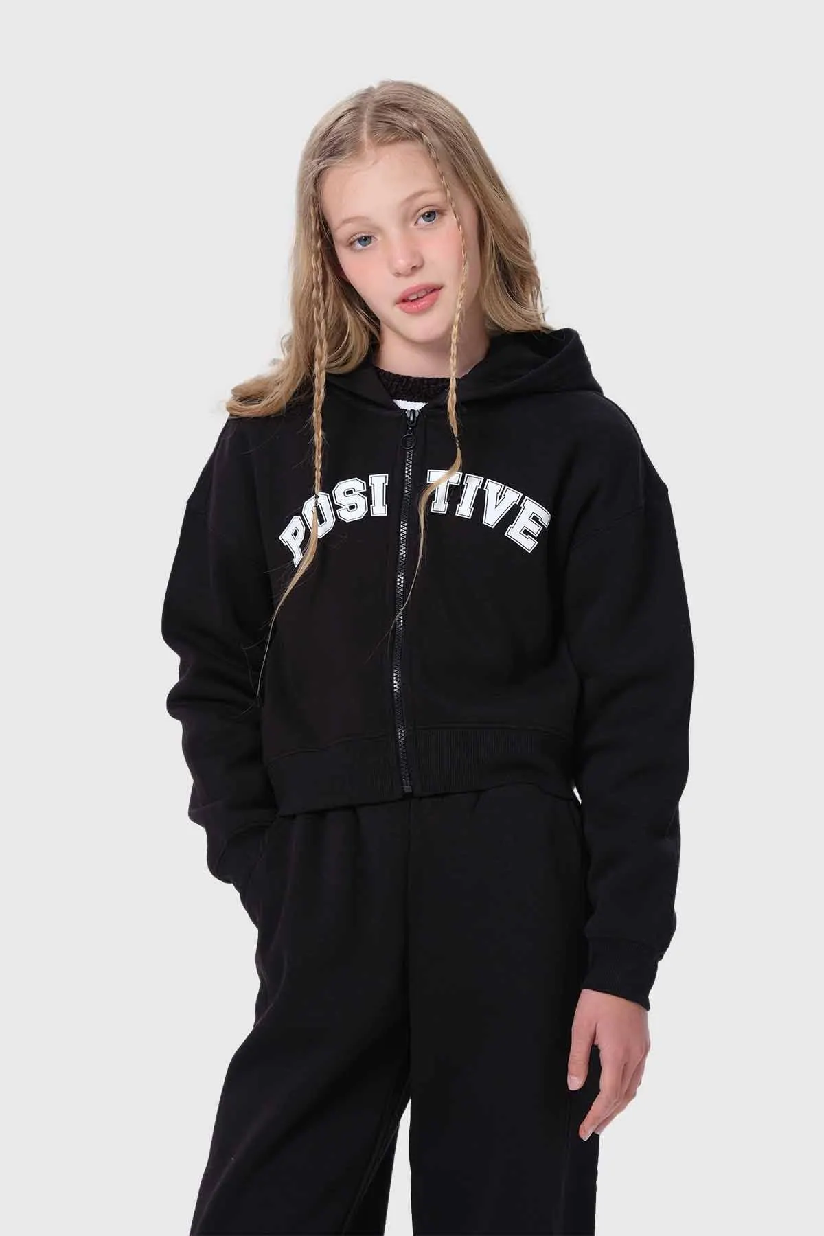 Polerón Niña Print Negro