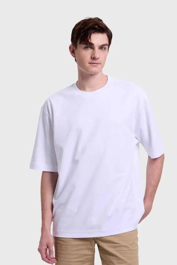 Polera hombre loose fit blanco