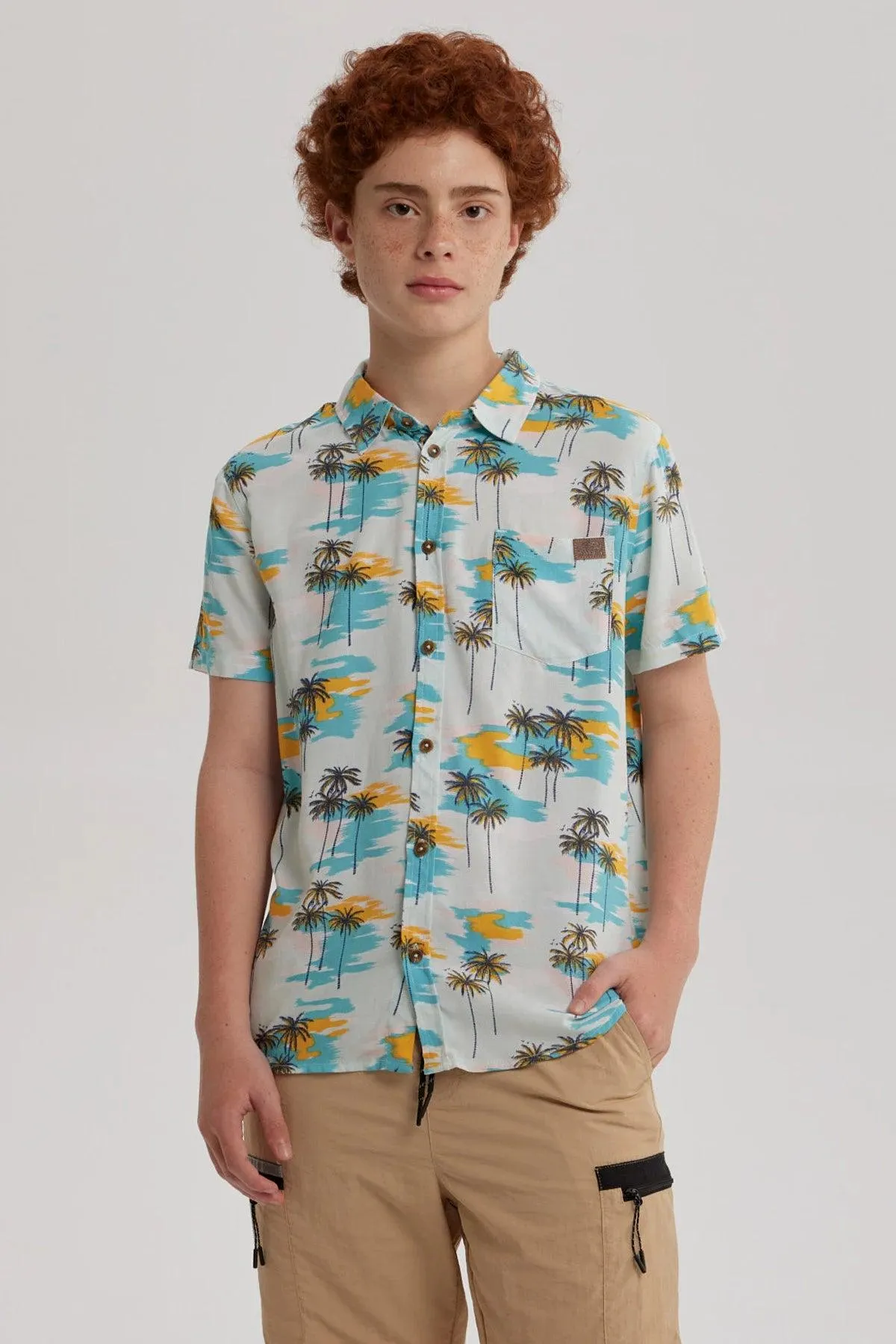 Camisa Niño Guayabera Aqua