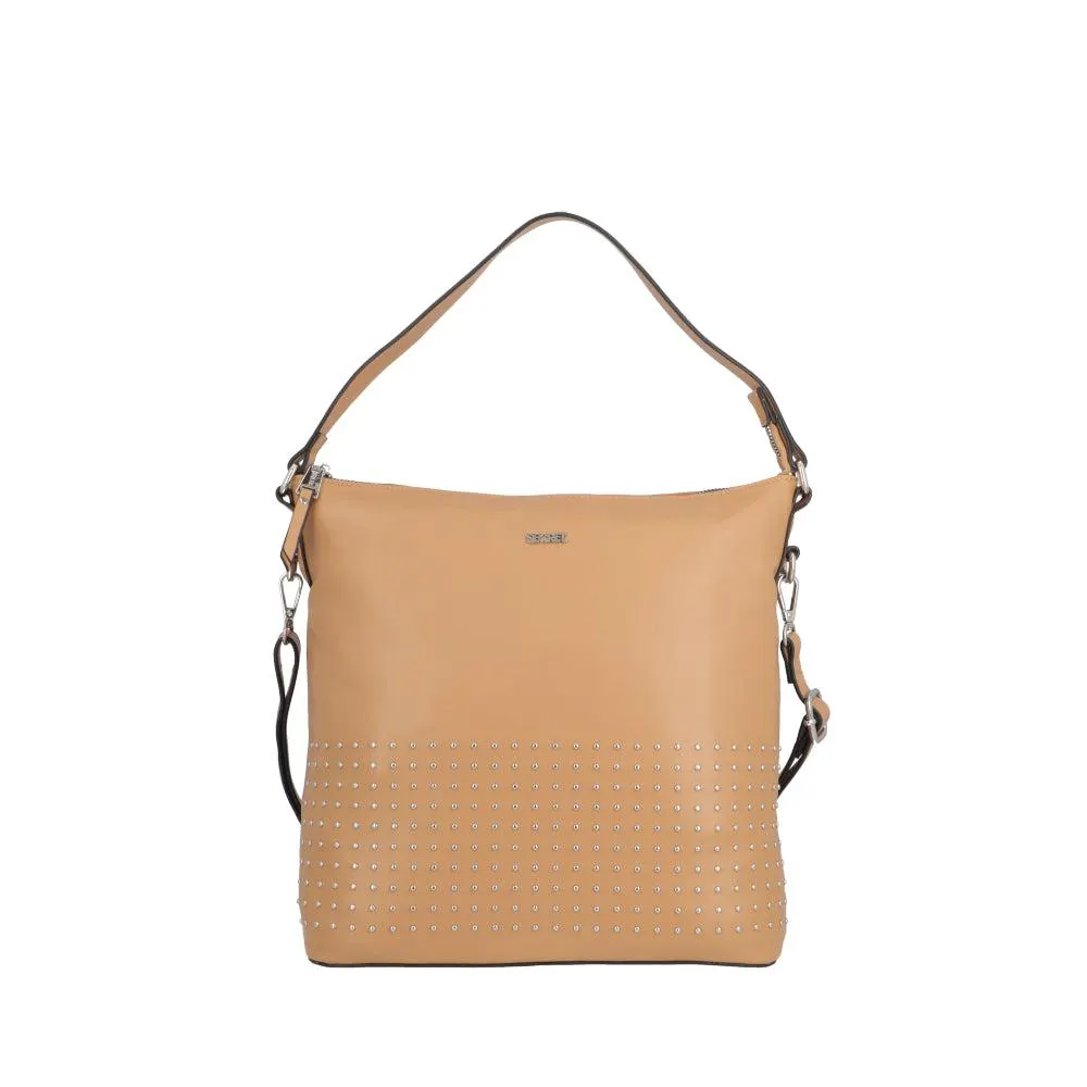 Cartera de Hombro Seattle Beige Grande