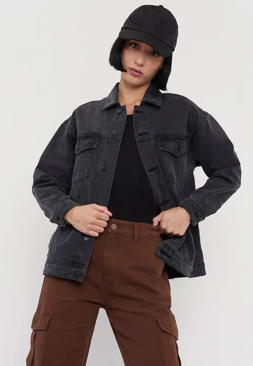 Casaca Mujer Trucker Negro