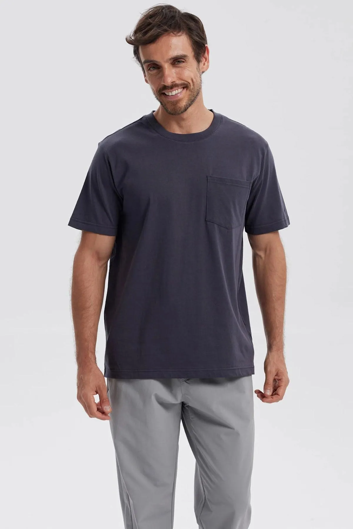 Polera Hombre Básica Con Bolsillo Marengo