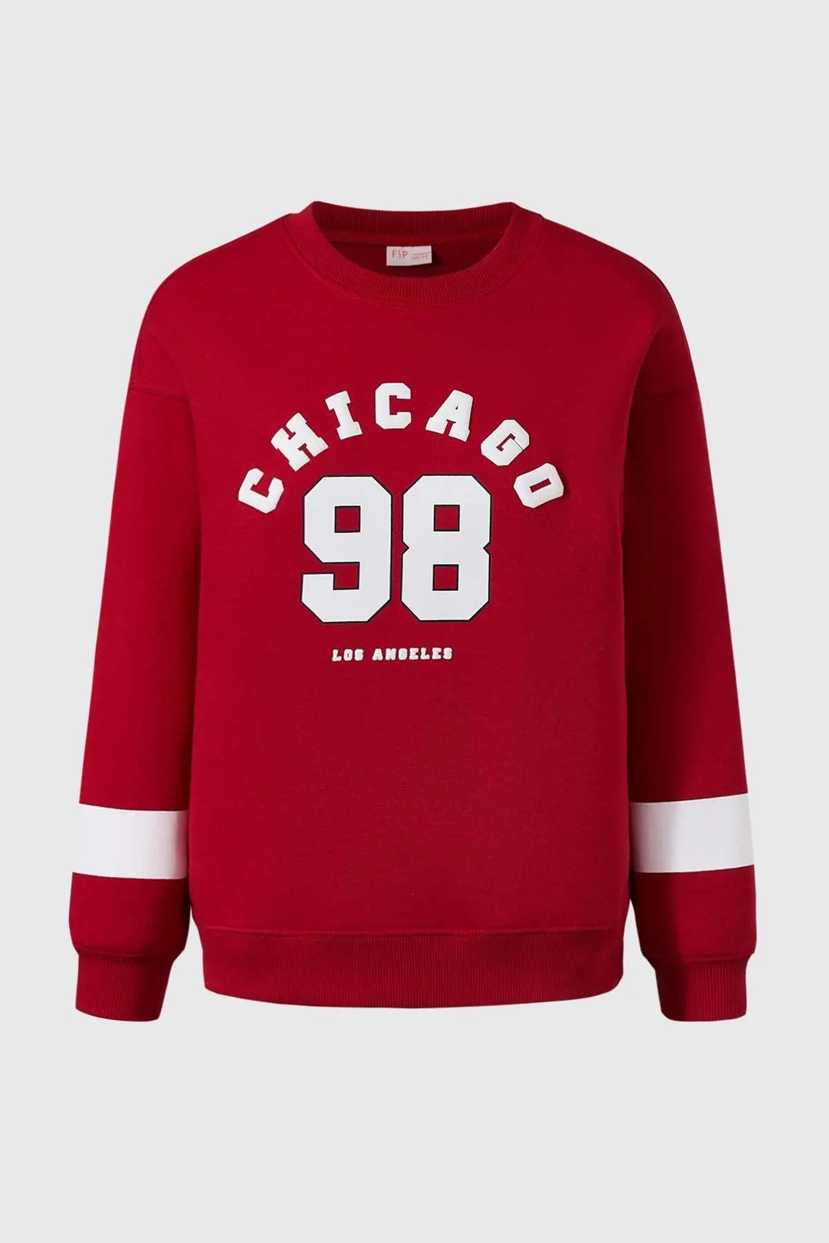 Polerón Niña Oversize Con Print Rojo