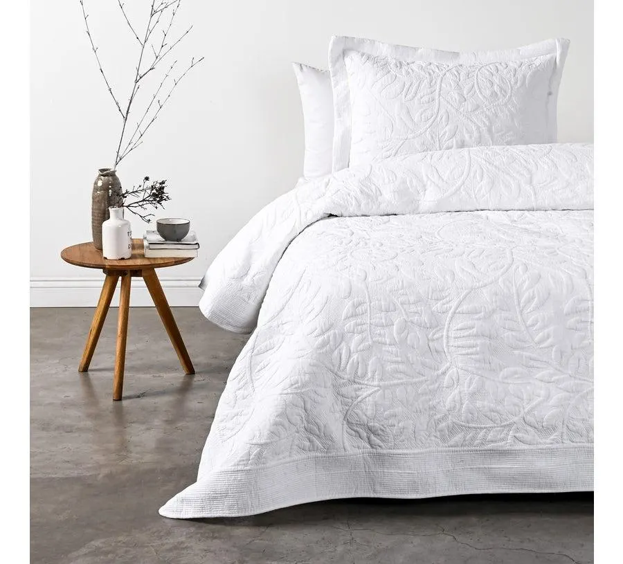 Quilt 1.5 Plaza Leaves Blanco