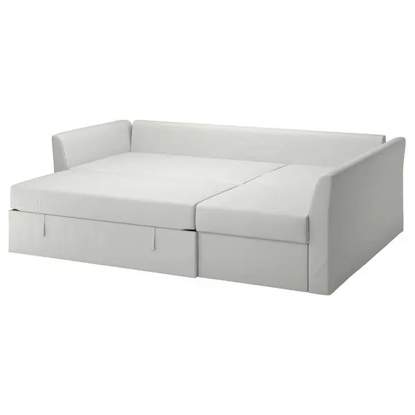 Sofá cama esquinero L, Orrsta gris perla