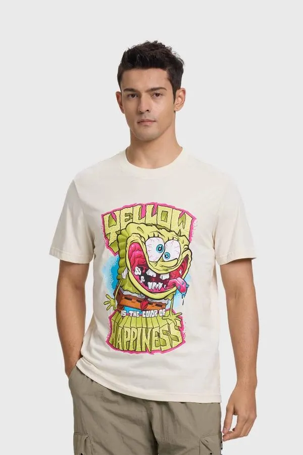 Polera hombre bob esponja crudo