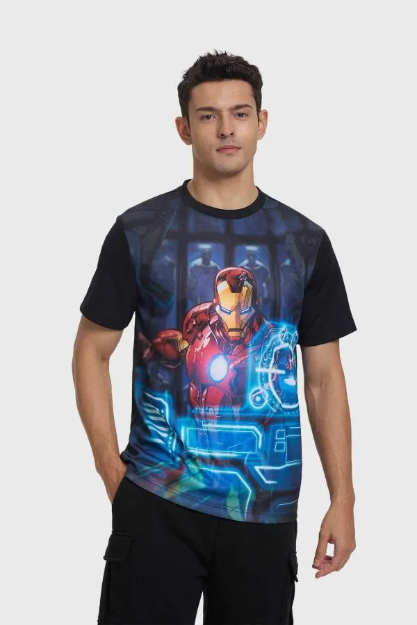Polera hombre iron man negro