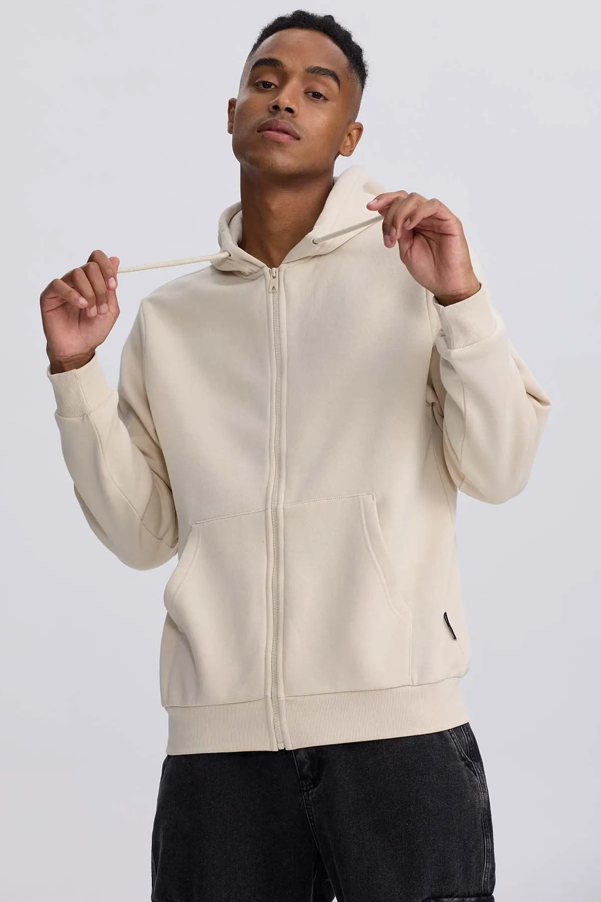 Polerón Hombre Full Zipper Beige