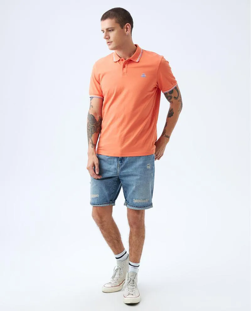 Polo con mini estampado para hombre