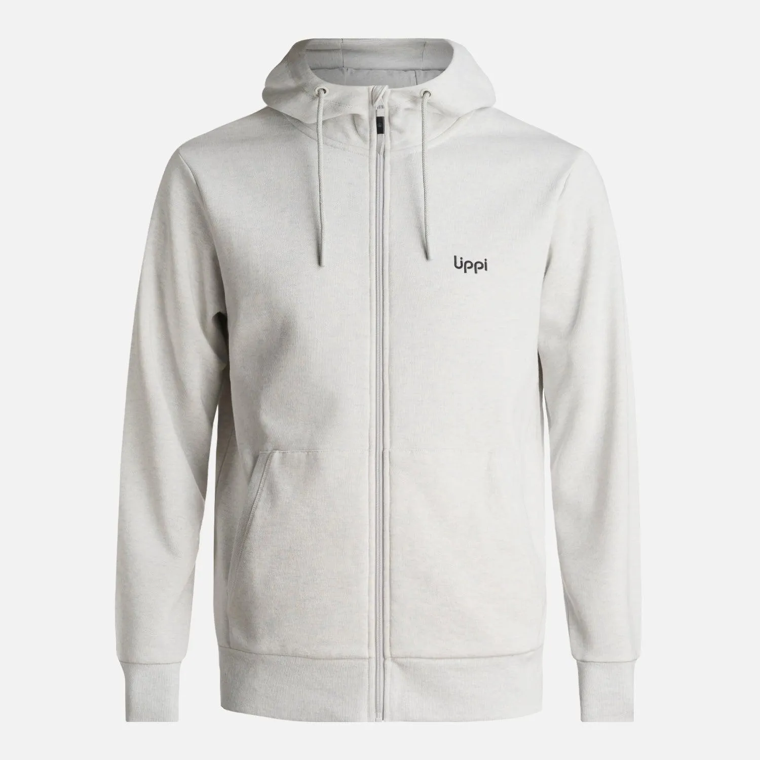 Poleron Hombre Ulmo Full Zip Hoody Sweatshirt Melange Gris Claro Lippi