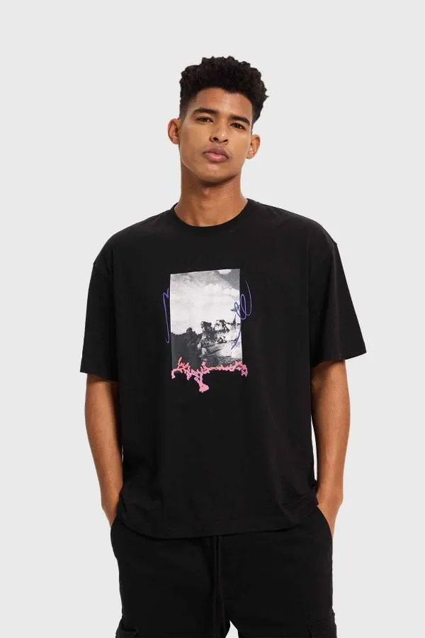 Polera hombre city negro