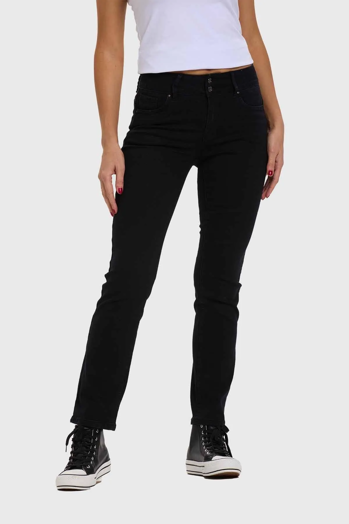 Jeans Mujer Flo Recto Negro