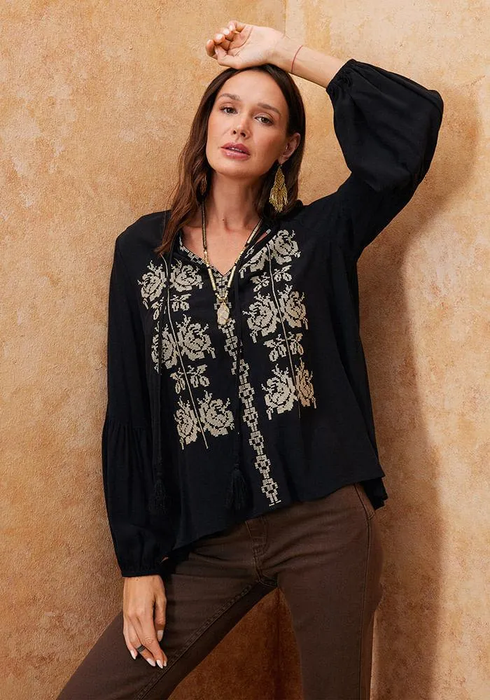 Blusa Bordado Punto Cruz