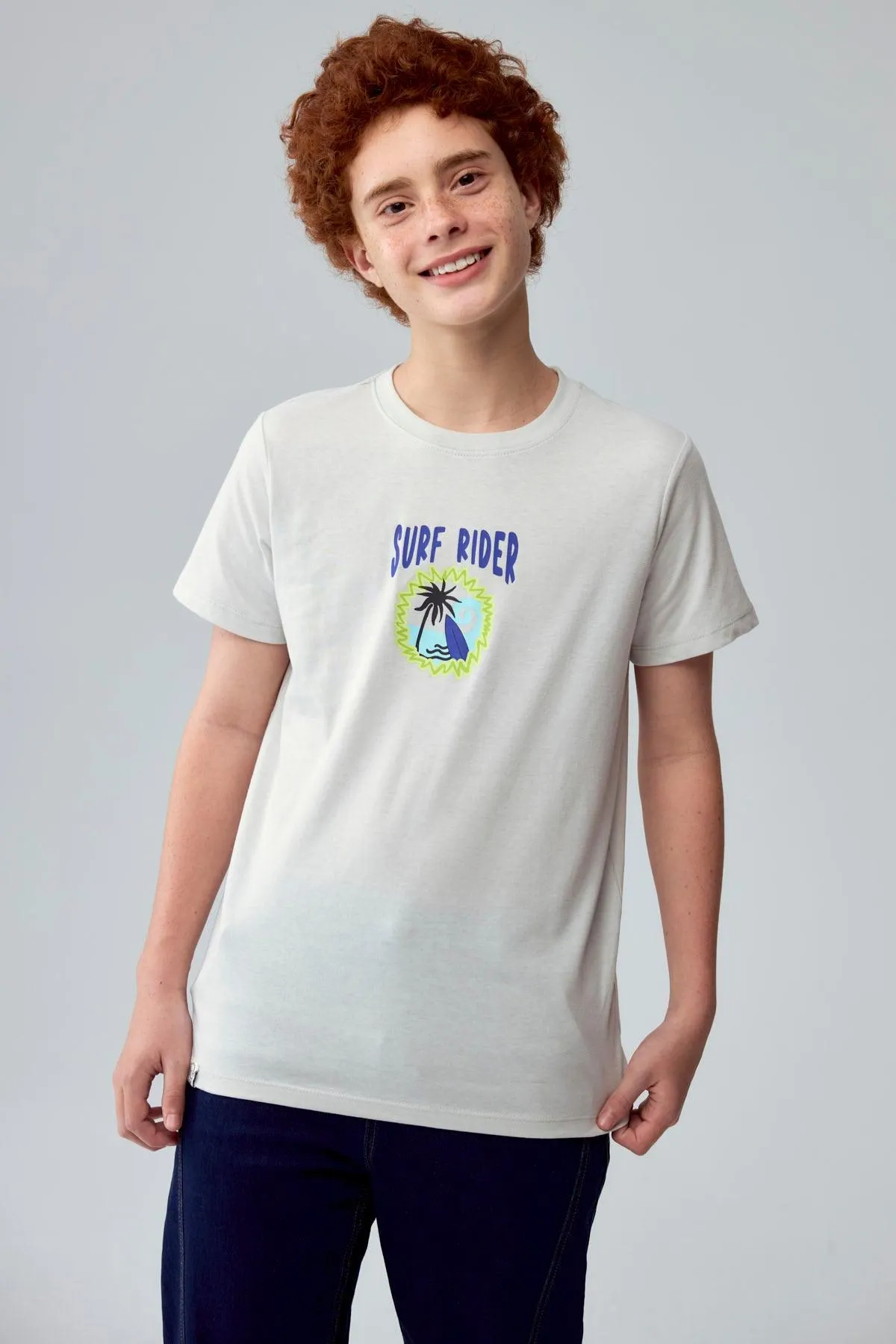 Polera Niño Print Gris