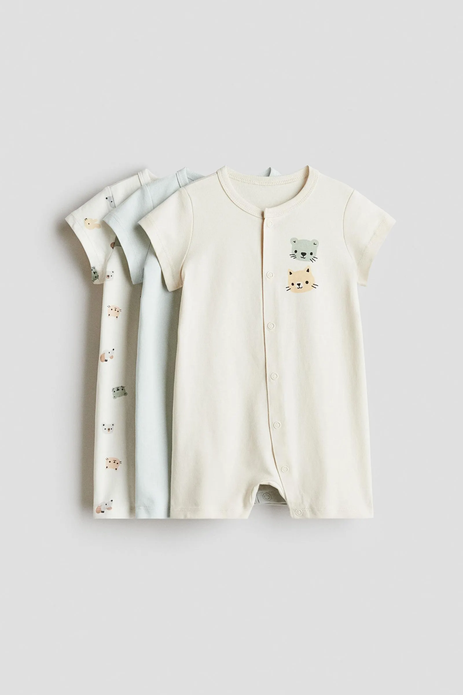 Pack de 3 pijamas enteritos de algodón