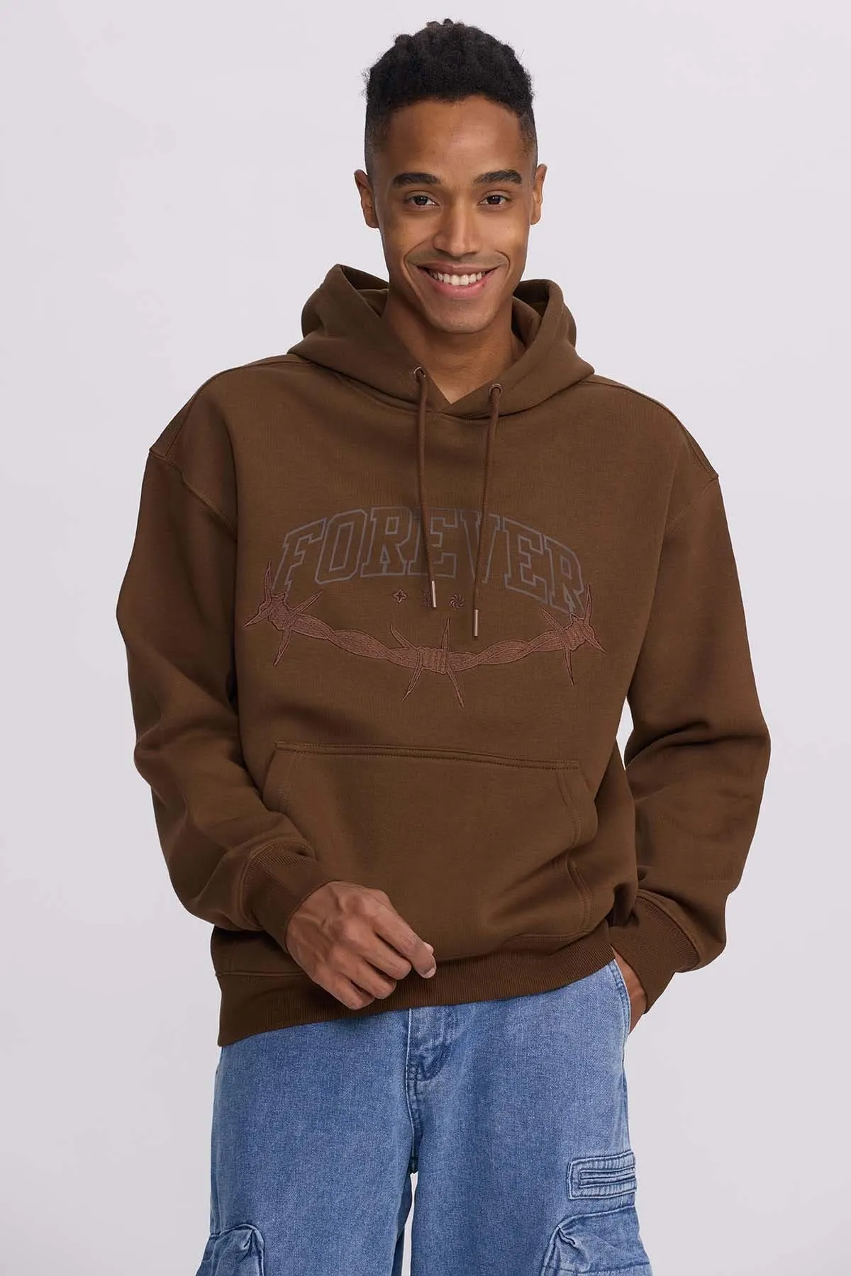 Polerón Hombre Hoodie Print Posicional Chocolate