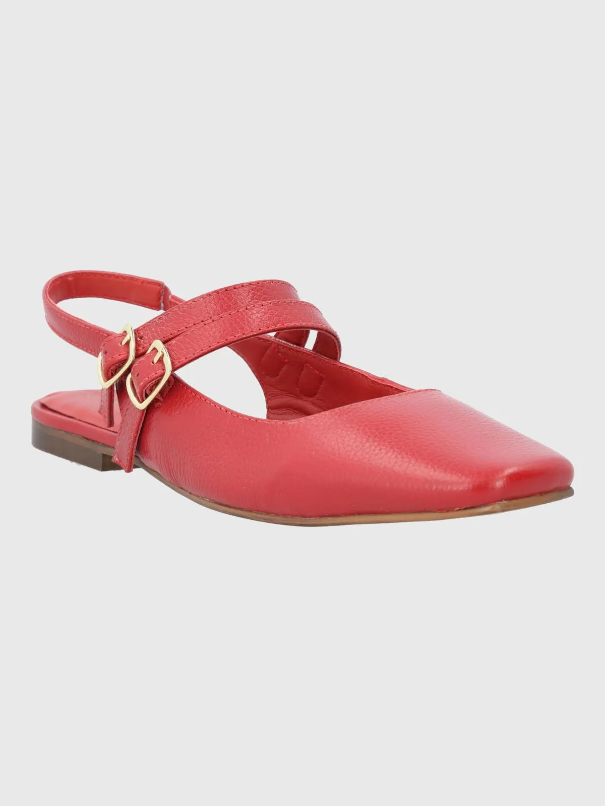 Ballerina Cuero Mujer Clementine Roja Hush Puppies