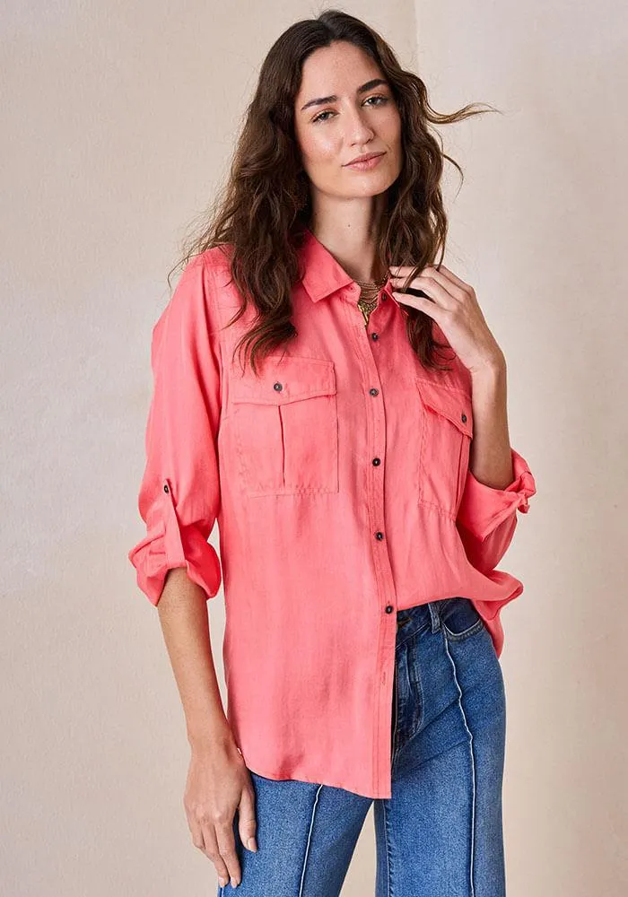 Blusa Camisera Tacto Agamuzado