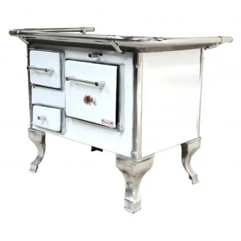 COCINA A LEÑA TRADICIONAL 70x46 BLANCA CON KIT CAÑONES