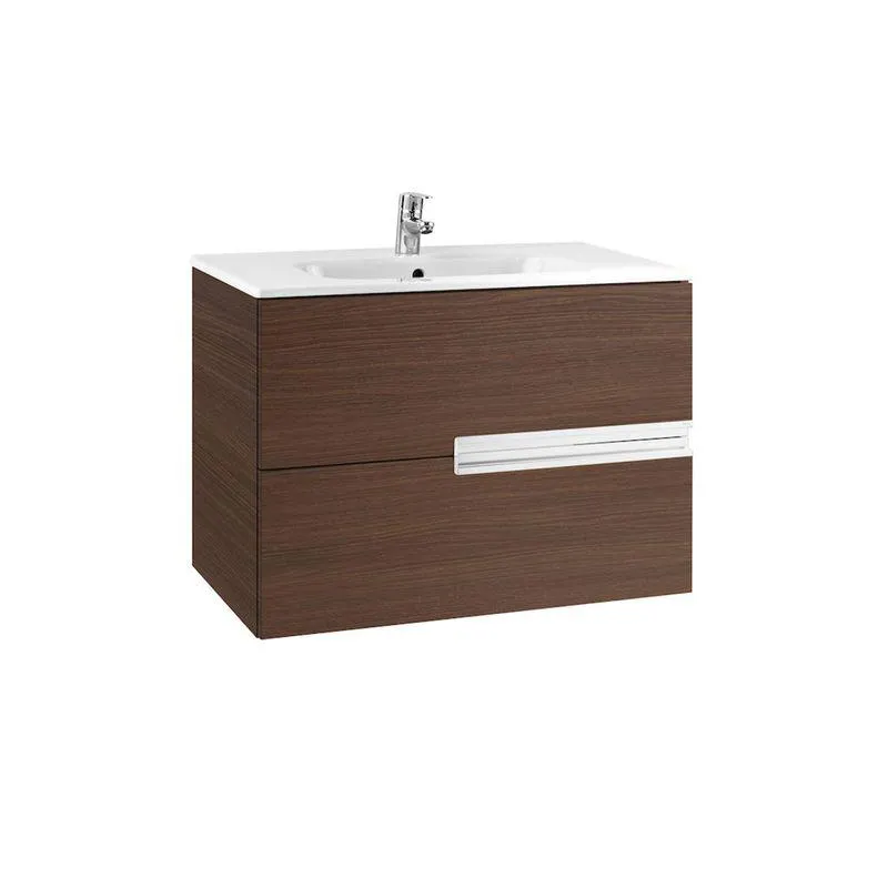 Mueble de Baño Victoria-N Dos Cajones y Cubierta Lavamanos Wenge 800 mm