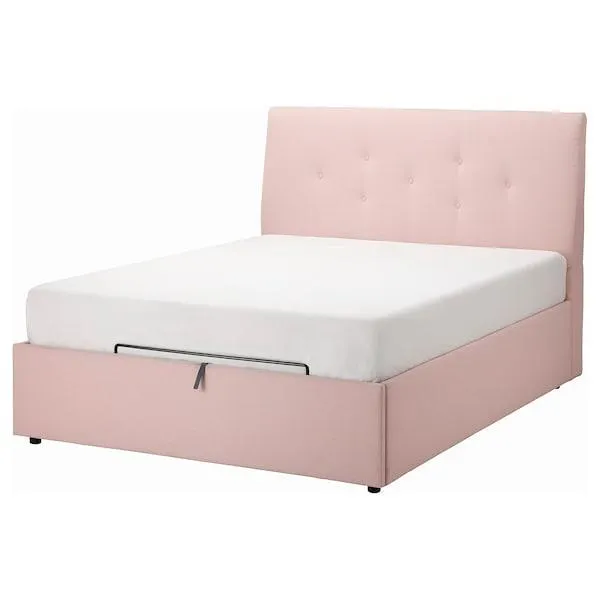 Cama baúl tapizada, Gunnared Rosado claro,