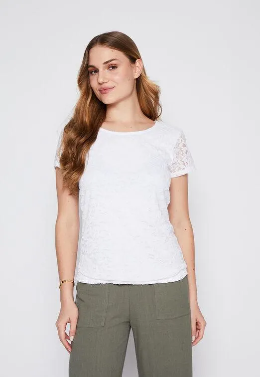 Polera Mujer Crudo Encaje Family Shop