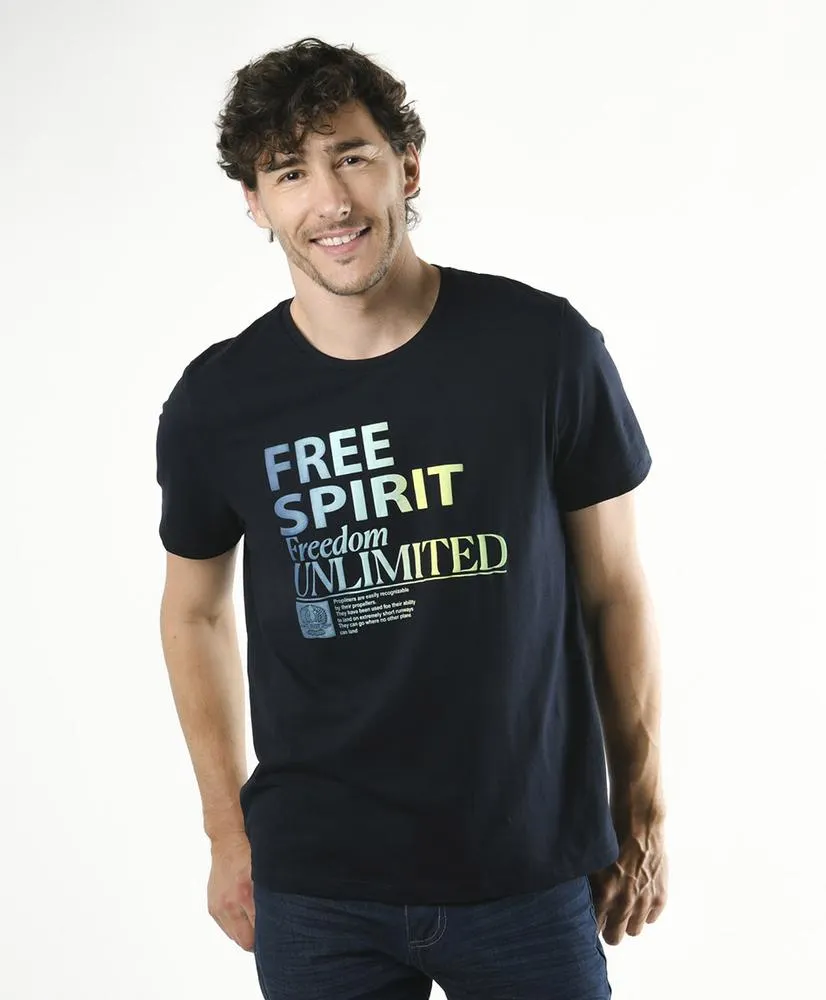 Polera hombre estampada frase