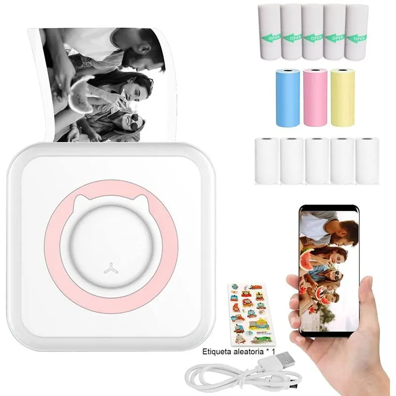 Mini Impresora Térmica Portátil Bluetooth Accesorios 13 Roll