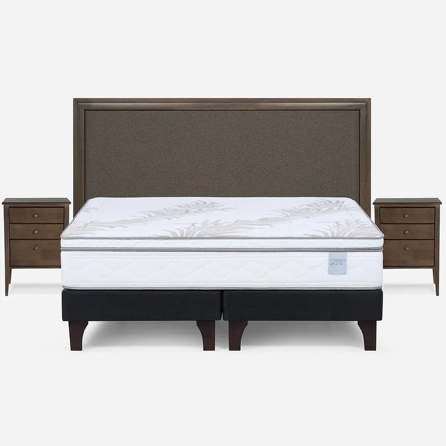 Cama Neo Plus King + Respaldo Nolita y Velador Issey