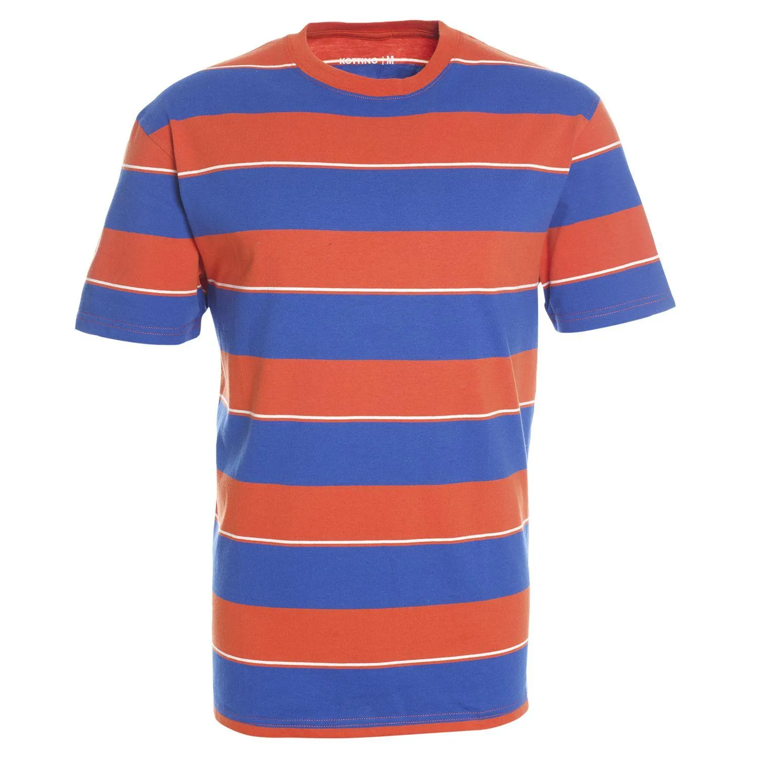 Polera Manga Corta Jersey Listada Cuello Redondo Tallas Grandes