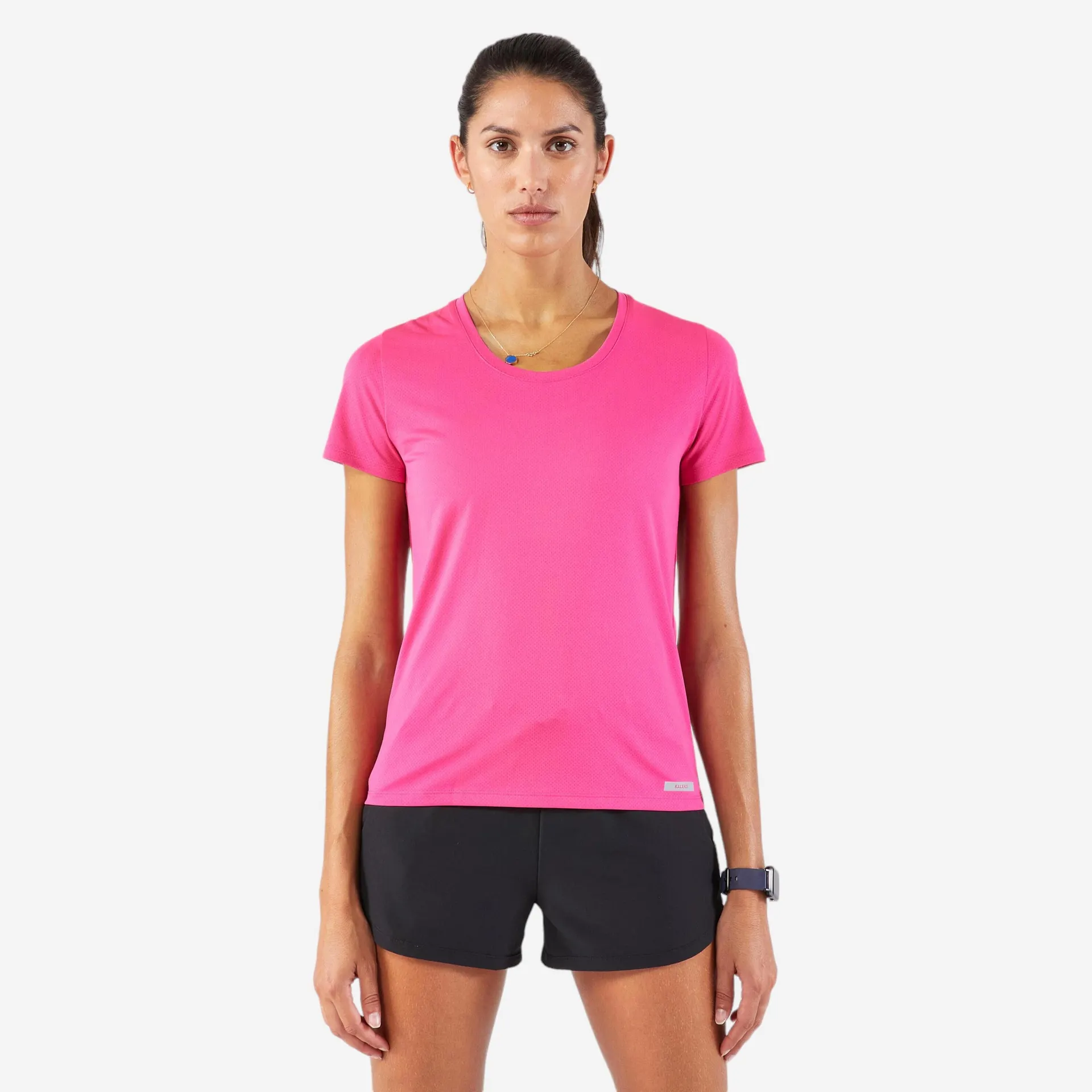 Camiseta de Running Run 100 transpirable para Mujer fucsia