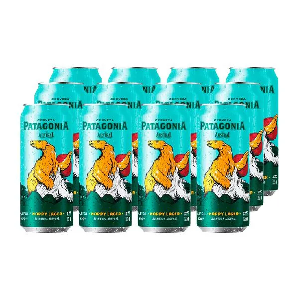 Cerveza Patagonia Hoppy Lager lata 470 CC x12 | Liquidos.cl