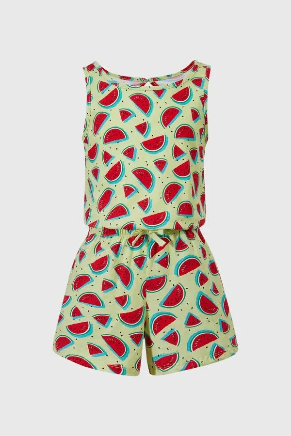 Enterito niÑa corto print amarillo