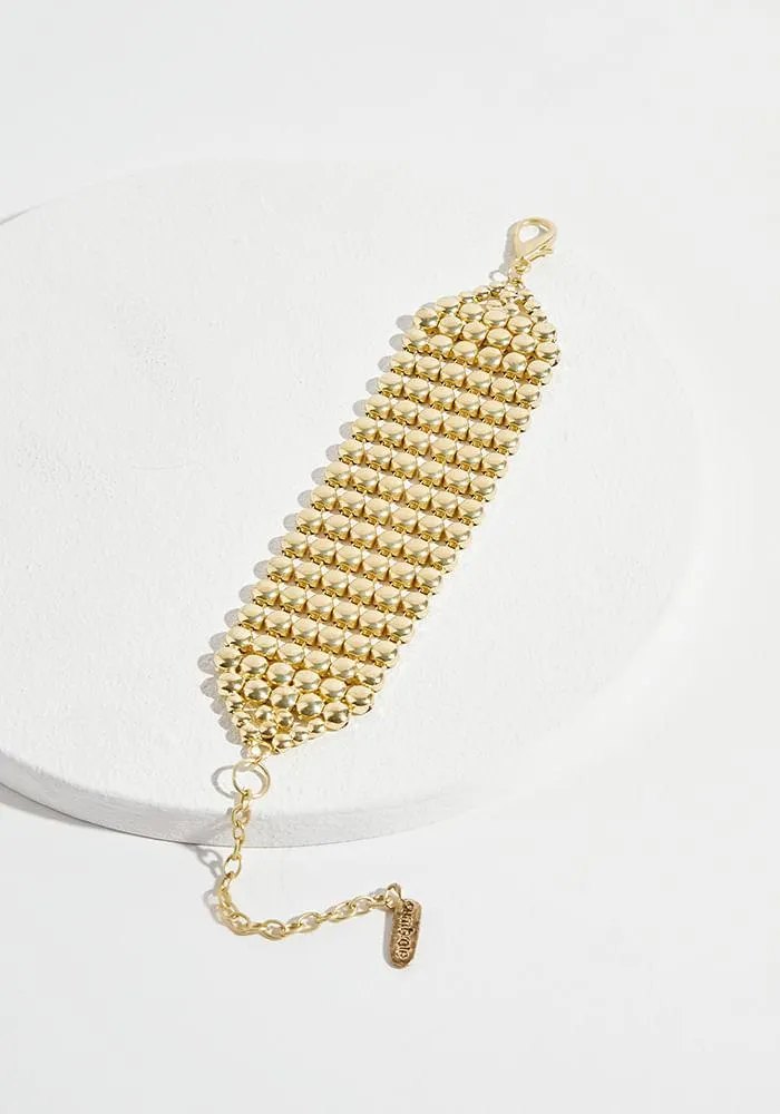 Pulsera Bracalete Ajustable U Beige