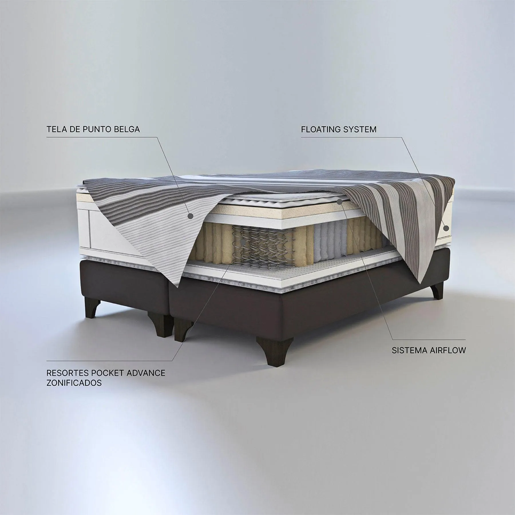 Cama Driven 2 Plazas + Muebles Issey