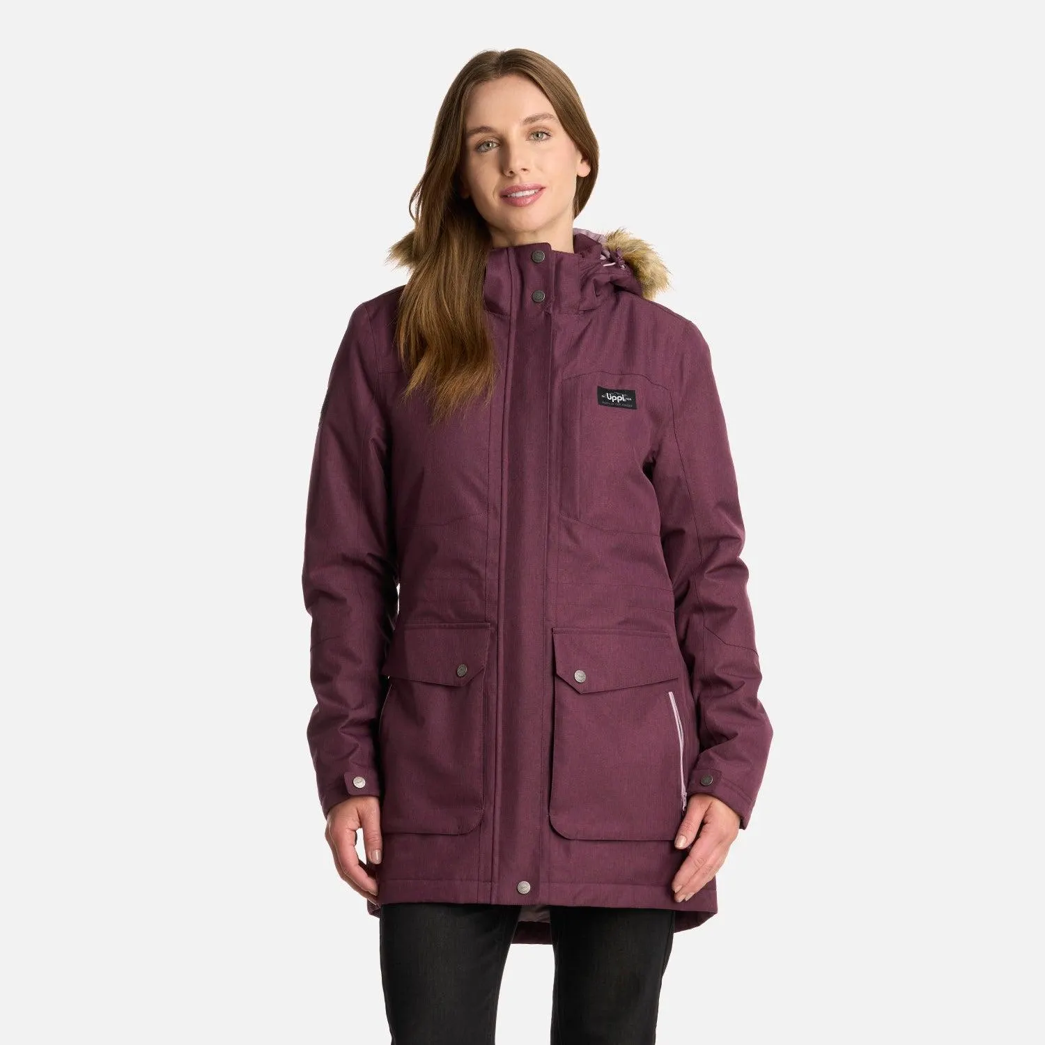 Chaqueta Mujer Roble B-Dry Hoody Jacket Melange Vino Lippi