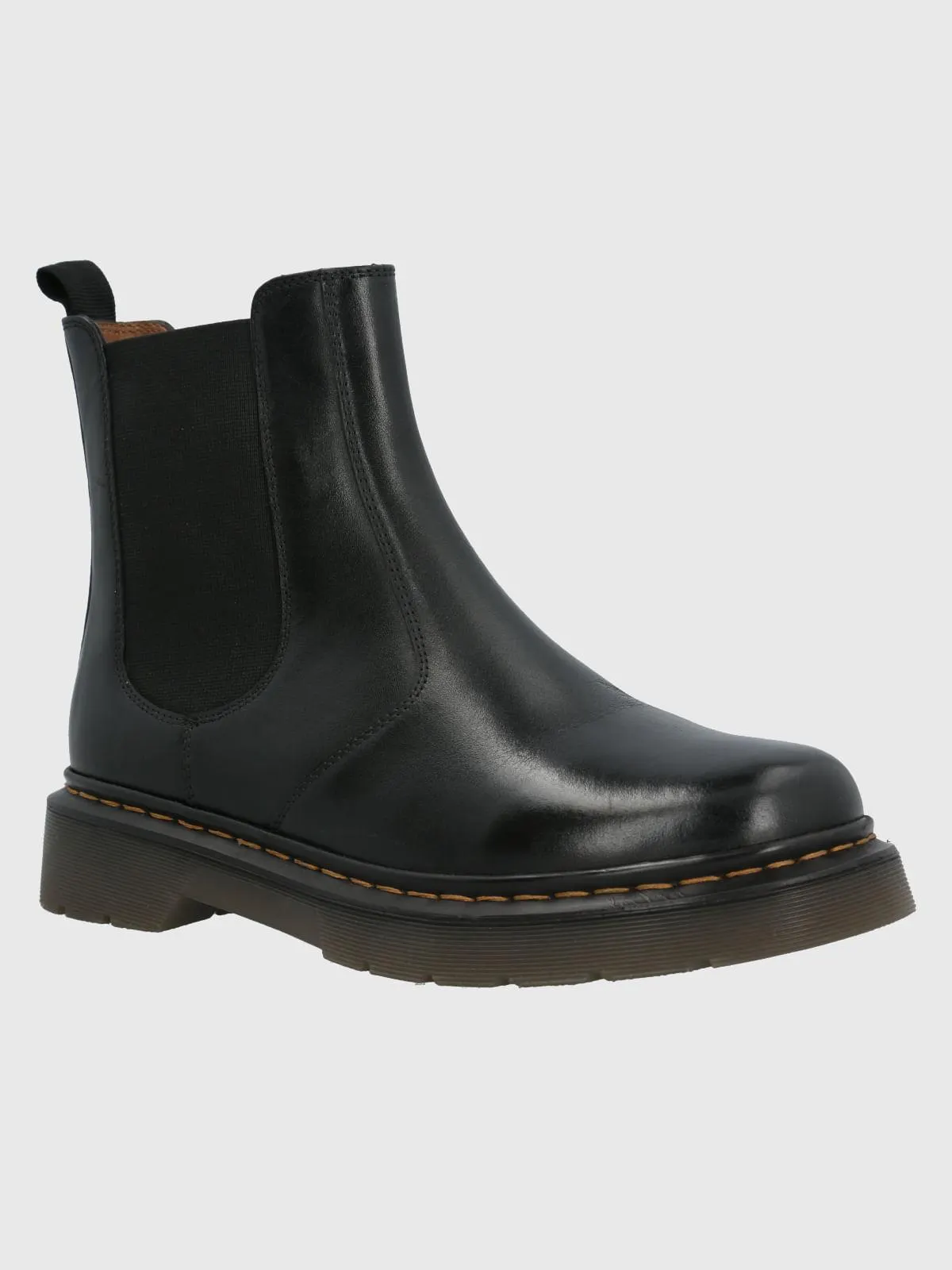 Botin Cuero Mujer Mart Negro Hush Puppies