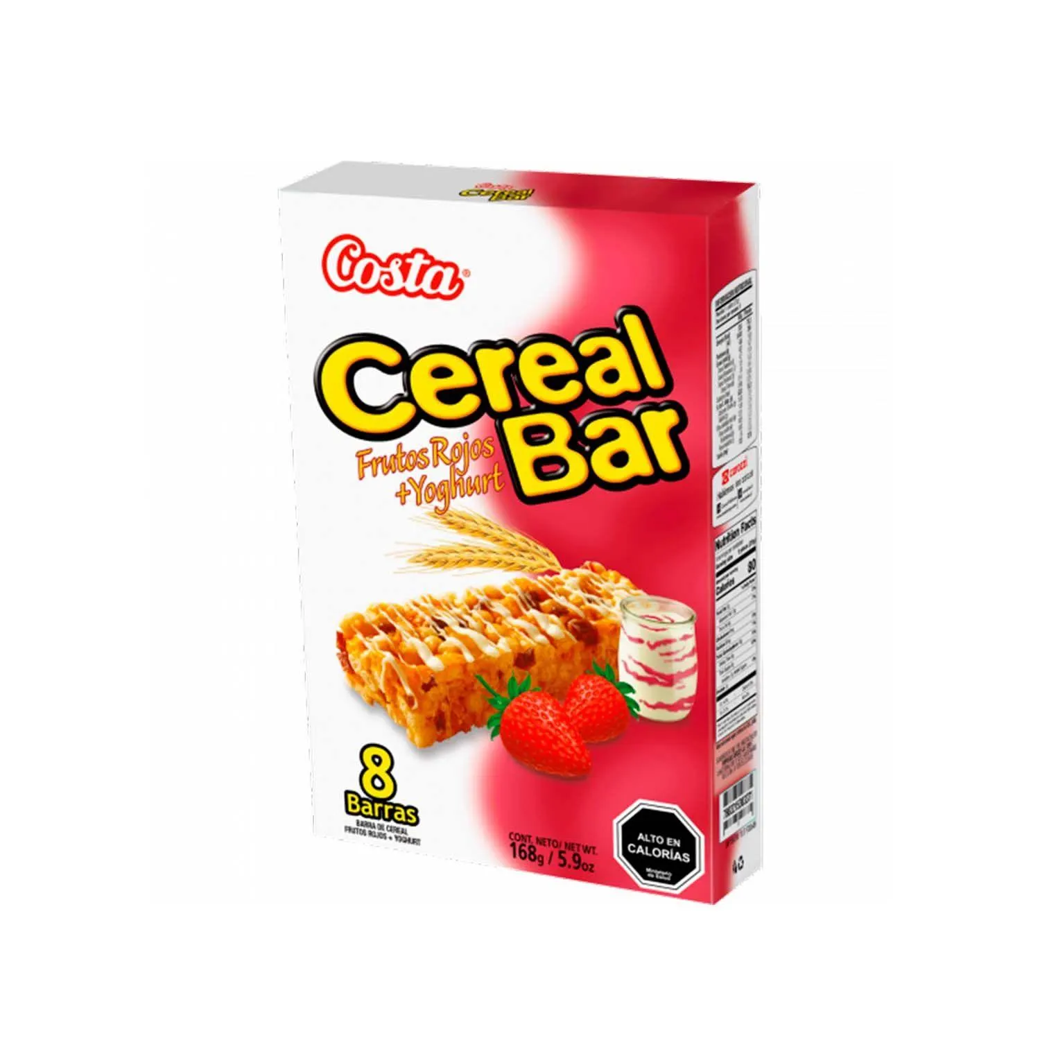 Barra de Cereal Cereal Bar Frutos Rojos y Yoghurt Costa, Pack 8 Unid. x 21gr.