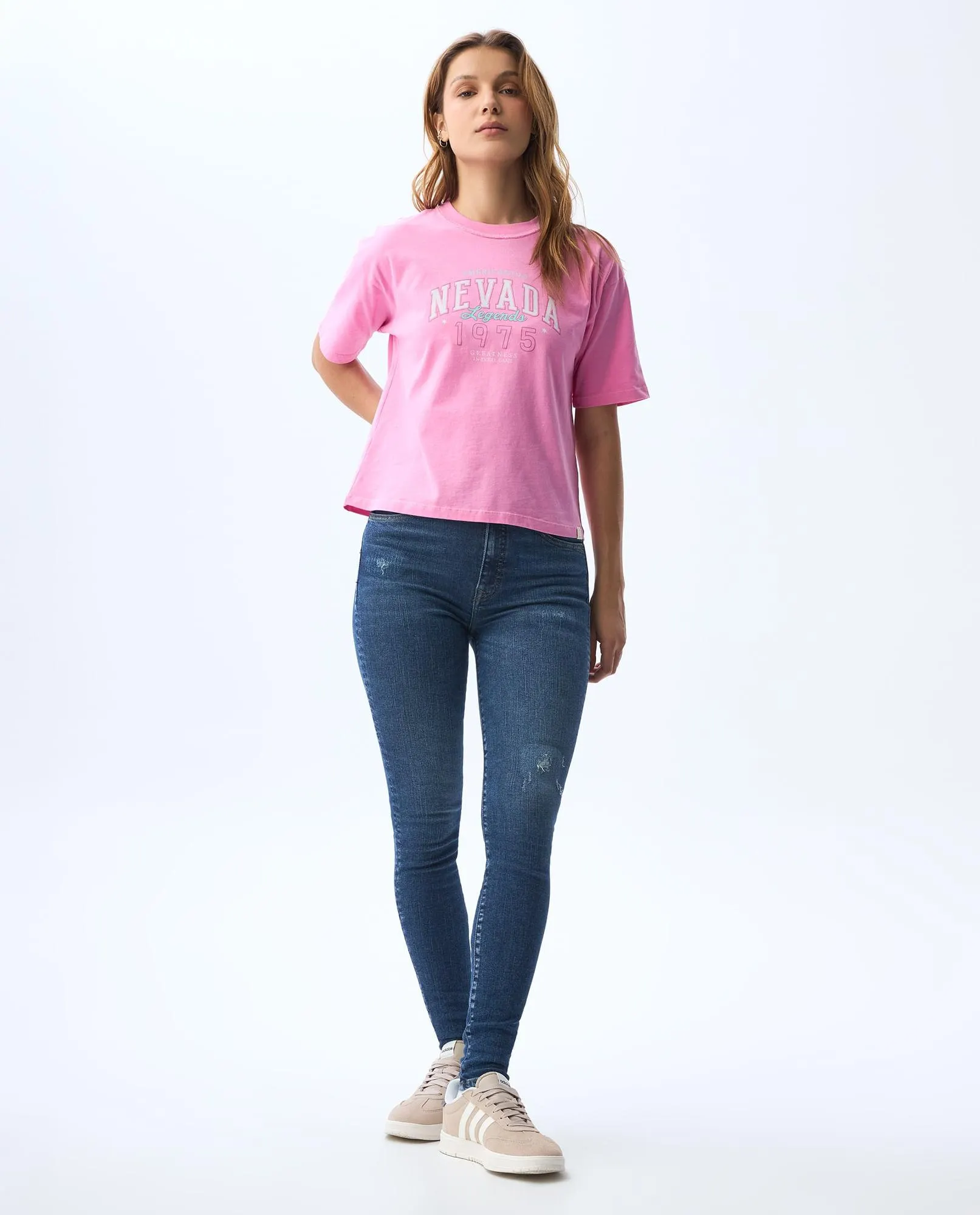Jean Jegging con rotos recosidos para mujer